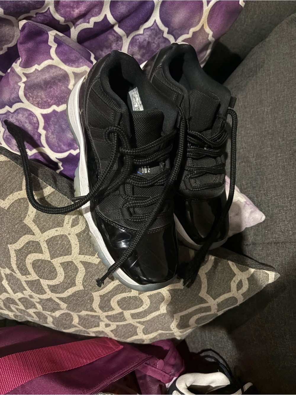 Jordan Kids Black and White Low-Top Sneakers